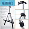 U.S. Art Supply 66" Silver Metal Tripod Easel Display - Adjustable 18"- 5.5', Holds 36" Canvas - Floor/Tabletop Easel Stand, For Sign Display, Painting, Poster Board, Canvas - Portable Bag
